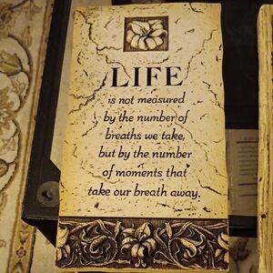 RESIN WALL ART PLAQUE LIFE QUOTE
